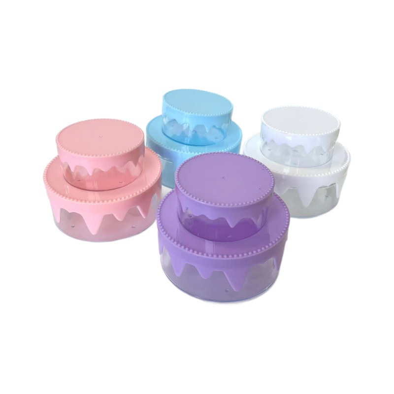 Set DIY de comida simulada para niños — material de pegamento tipo crema para manualidades, caja plástica de almacenamiento en forma de pastel