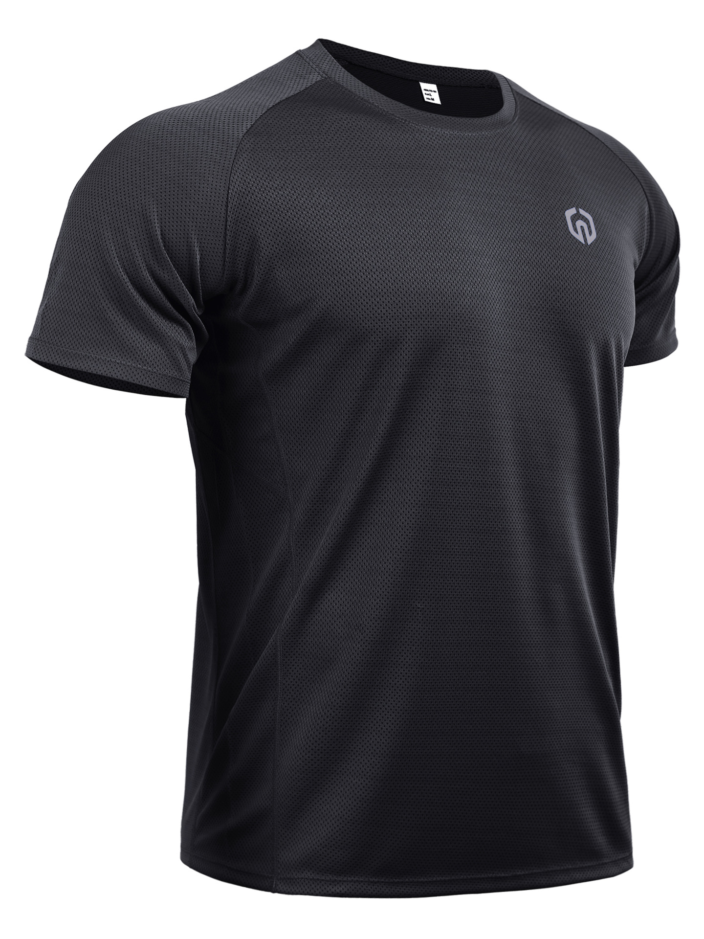 B5033 Ropa deportiva informal de manga corta para hombre, ropa de fitness de malla, camiseta holgada para baloncesto, correr al aire libre, talla grande, de secado rápido y transpirable