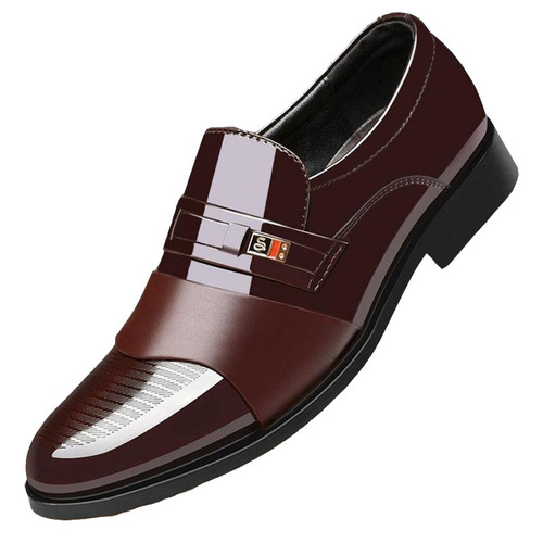 The Same Style Men's Formal Leather Shoes Business Casual Fashion Pointed Toe Slip-On Loafers