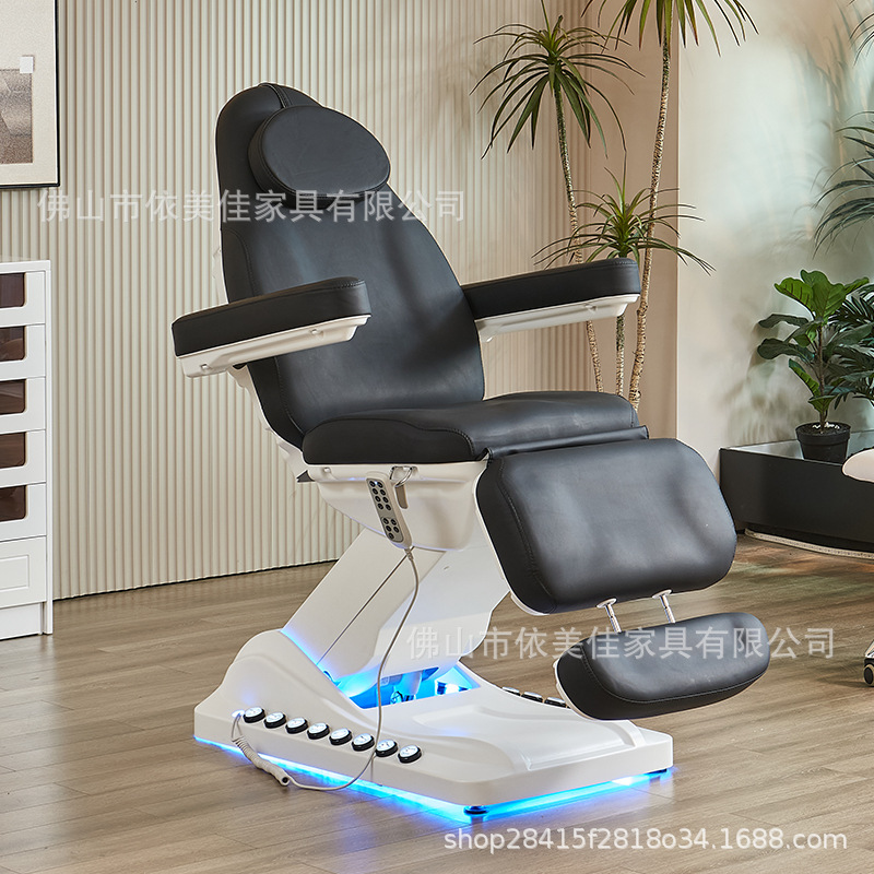 Cama de masaje especial para salón de belleza con tatuaje de bordado reclinado, asiento eléctrico de tatuaje de bordado, cama de masaje de tatuaje de bordado