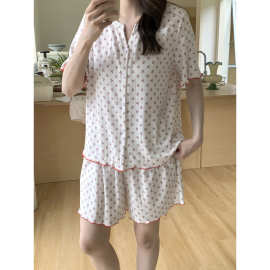 2026 夏季韩系提花小樱桃家居服睡衣套装