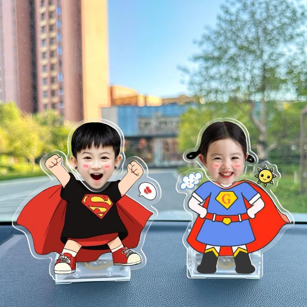 Shake head ornaments solar photo car diy shake car couple jewelry acrylic creative