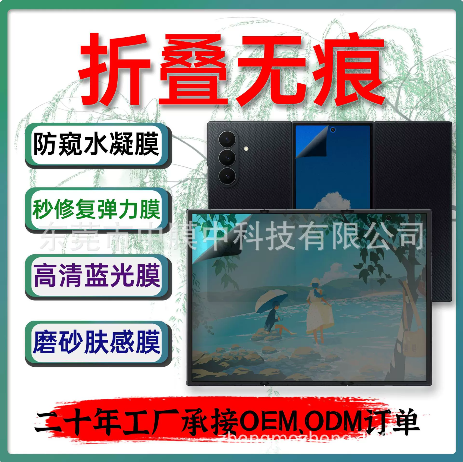 适用三星2026新款【ZTrifold】三折叠手机防窥膜磨砂高清蓝光手机膜