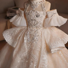 儿童礼服小女孩公主裙女童婚纱2024新款蓬蓬钢琴演出花童主持生日