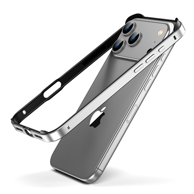 跨境适用iPhone16/17promax凸角硅胶金属边框苹果15pro防摔手机壳|undefined