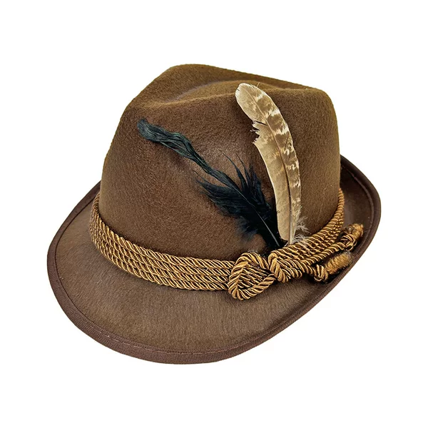 German Oktoberfest Dark Brown Jazz Hat, Carnival Brown Jazz Hat, Party Hat, Performance Stage Hat