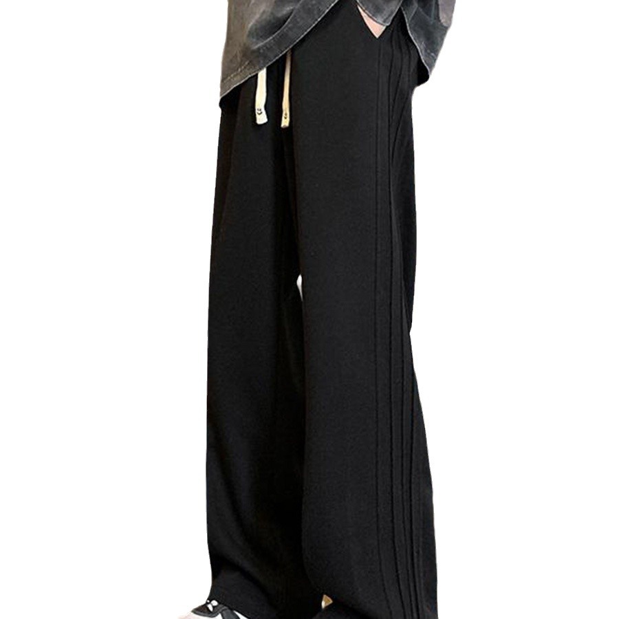 Moda de moda 2024 pantalones casuales pesados primavera y otoño para hombres pantalones largos deportivos de pierna ancha rectos retro estadounidenses