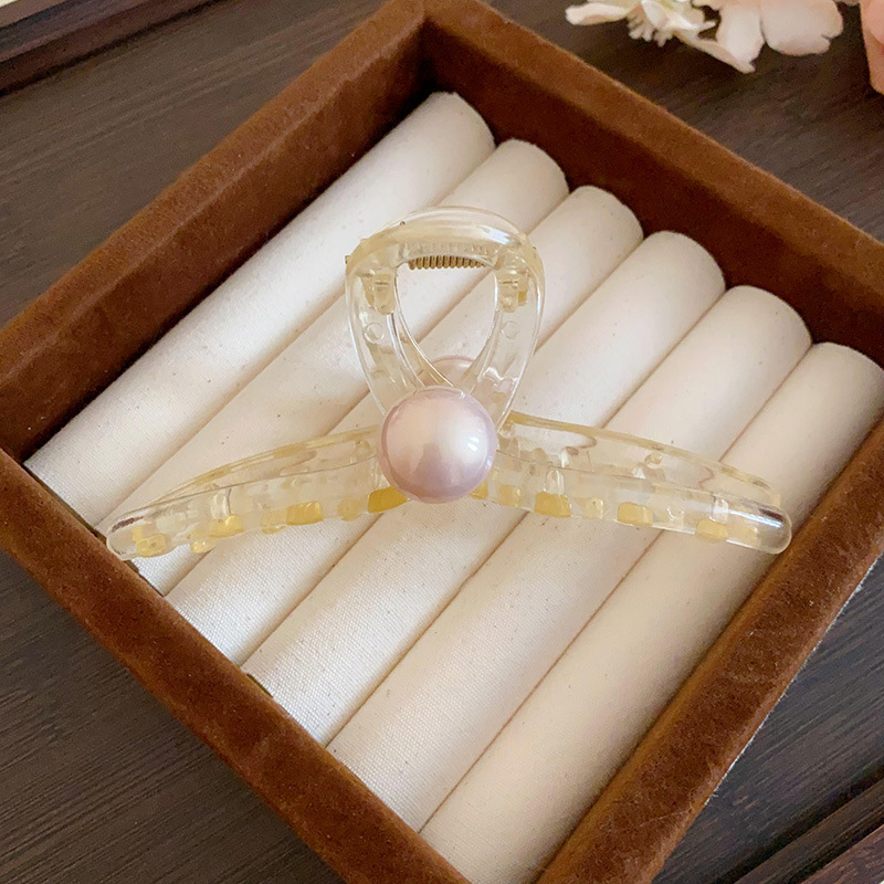 Carpeta de agarre de palabra redonda de color café, clip de tiburón de pelo de disco de alta gama retro, personalidad simple y de moda, nueva horquilla, accesorios para el cabello