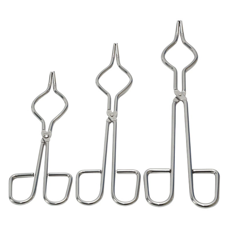 Щипцы для тигля из нержавеющей стали Высокотемпературный керамический зажим Химический зажим для горения Огненные щипцы Экспериментальный тигель