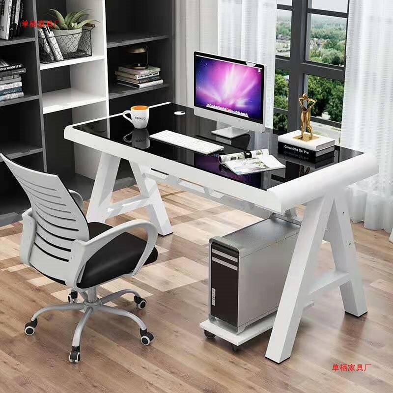 Tempered Glass Computer Desktop Table Home Office Desk Bedroom Desk Writing Desk Simple Easy Student Study Table