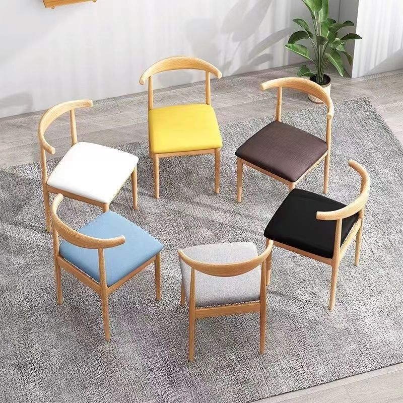 Dining Chair for Home Use, Nordic Modern Minimalist Bedroom Desk Chair, Dining Room Table and Chair, Faux Wood Iron Art Horn Chair