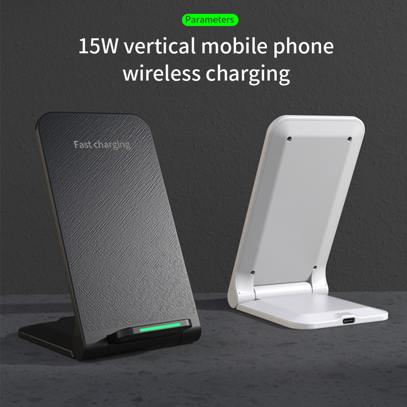 Popular S25 mobile phone wireless charging vertical folding bracket 15W fast charging desktop wireless charger horizontal and vertical charging