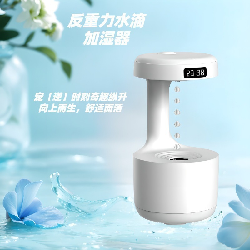 人気クロスボーダークリエイティブ水滴逆流反重力加湿器大容量ミニ家庭用静音噴霧加湿器|undefined