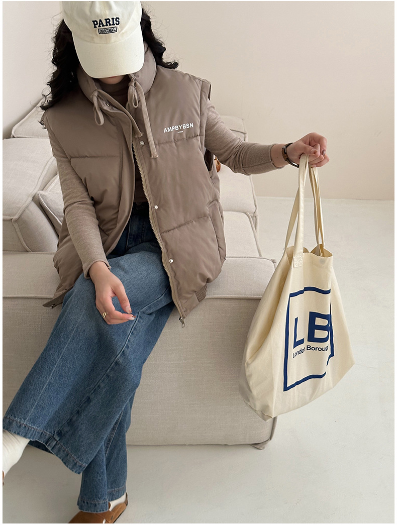 Abnehmbare Ärmel, Männer und Frauen, dickes Winterdesign, Unterhemdweste, für lässige Paare, Daunenjacke aus Baumwolle_voghion.com