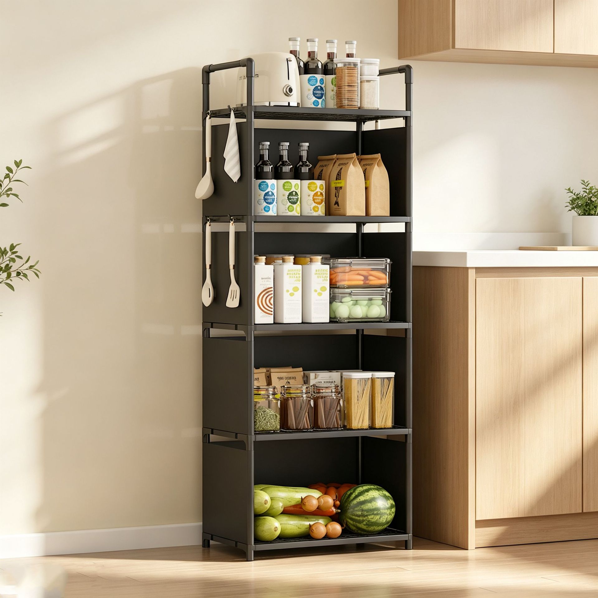 New cross-border kitchen multi-layer storage rack, multifunctional organizer, shelf for storing microwave oven, storage rack