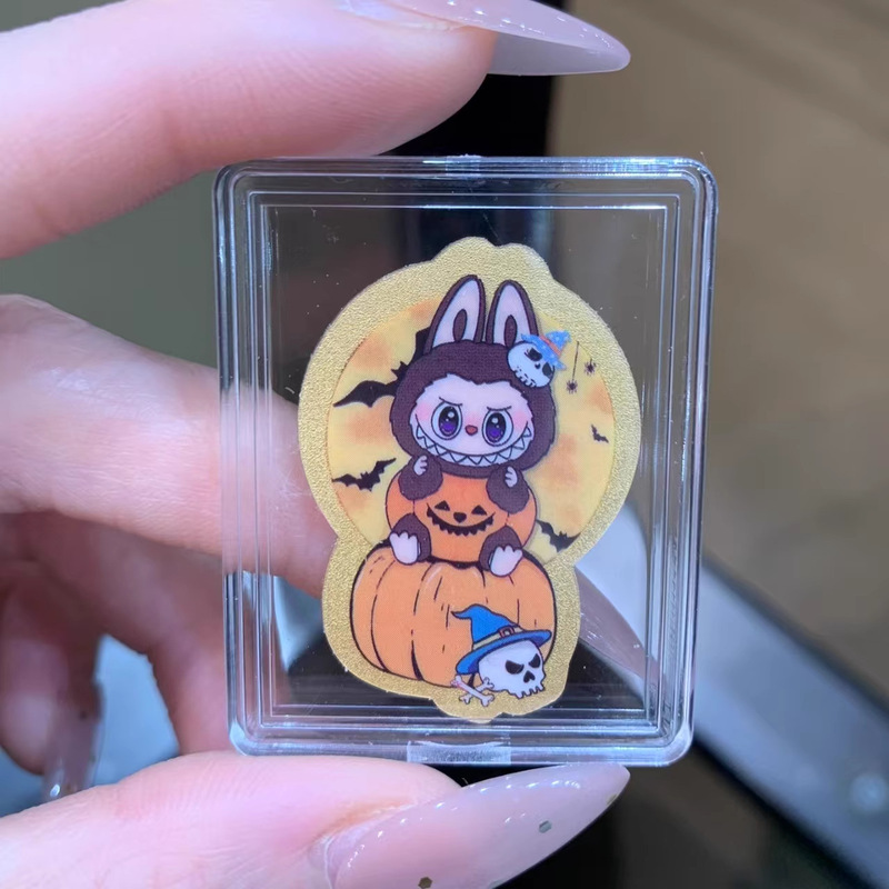純金ラブブ携帯電話ステッカー色のかわいい漫画バブルマートララブブウォーターシェルゴールドハンギングアクセサリーギフト|undefined