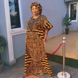 欧美非洲女装印花宽松袍子大码长袍速卖通亚马逊烫钻连衣裙现货