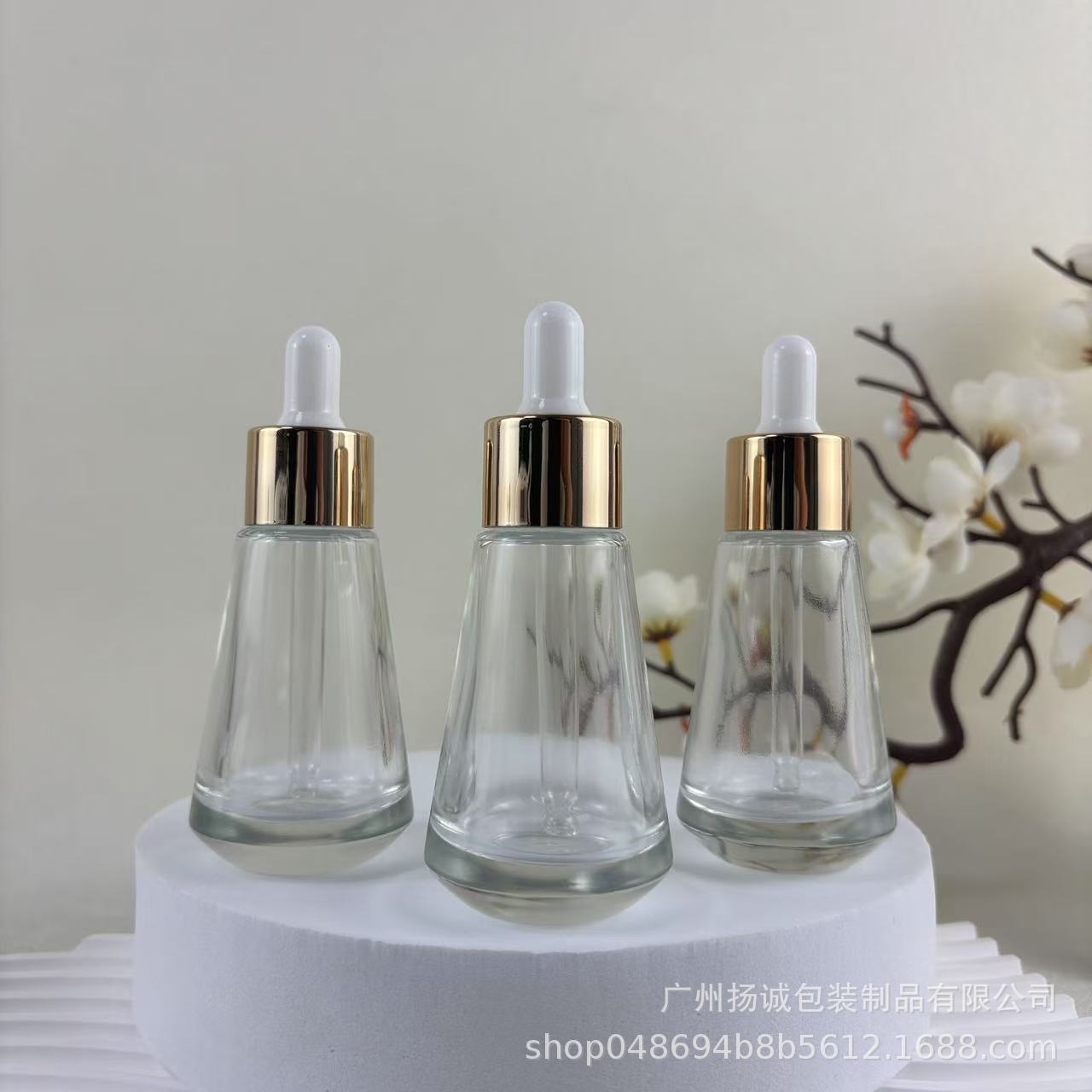 化妆品玻璃分装瓶30ml滴管瓶 厚底玻璃瓶 精华液瓶 原液砖石瓶