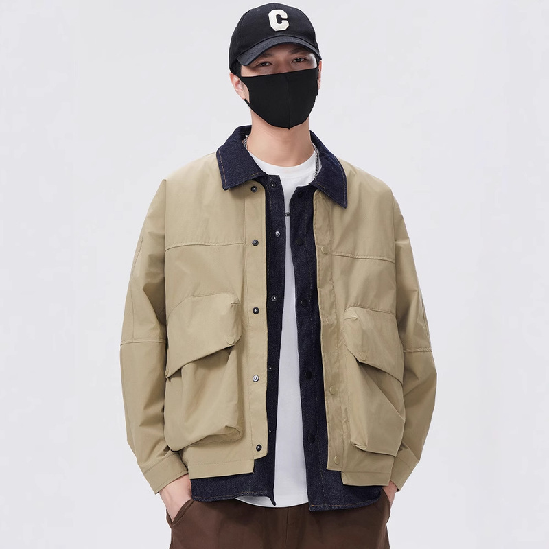 Stitching Fake Two-Piece Jacket Men's Spring and Autumn 2025 New Wide Version Fashionable Casual Designer Men's Work Jacket