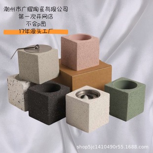 Amazon Best Selling Creative Mini Coarse Square Cement Alcohol Stove Fireplace Oven Heating Outdoor Portable