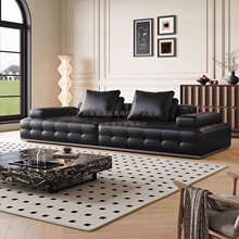 劳伦斯意式沙发真皮沙发极简客厅轻奢现代别墅直排小户型大户型客
