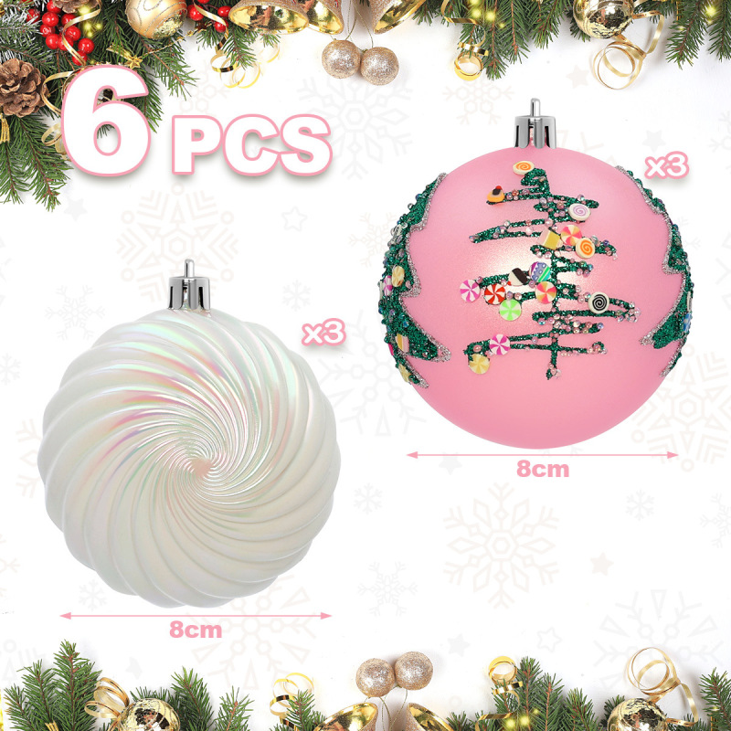 クロスボーダー新製品クリスマスボール 6 パック 8 センチメートルクリスマスボールコンビネーションセットホームモールクリスマスツリー装飾ペンダント|undefined