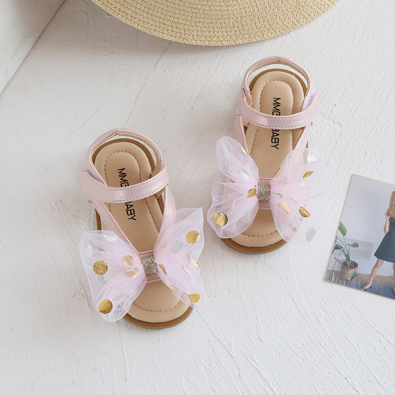 Korean version of big bow little girl sweet flowers, children's shoes, beach vacation sandals, 2021 summer_voghion.com