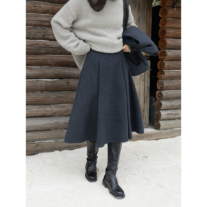 GraceChic GraceChic GraceChic Timeless Berlin Gonna invernale classica scozzese in lana spessa, versatile, pratica e calda, di media lunghezza 42570_voghion.com