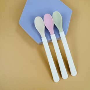 2025 Factory Direct Sales Maternal and Infant Products Baby Temperature Sensing Spoon Baby Soft Head Color Changing Spoon Toddler Learning to Eat Small Spoon