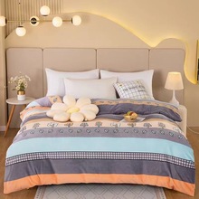 毛绒被套单件冬季加厚保暖加绒防静电单人学生宿舍双人牛奶绒被罩