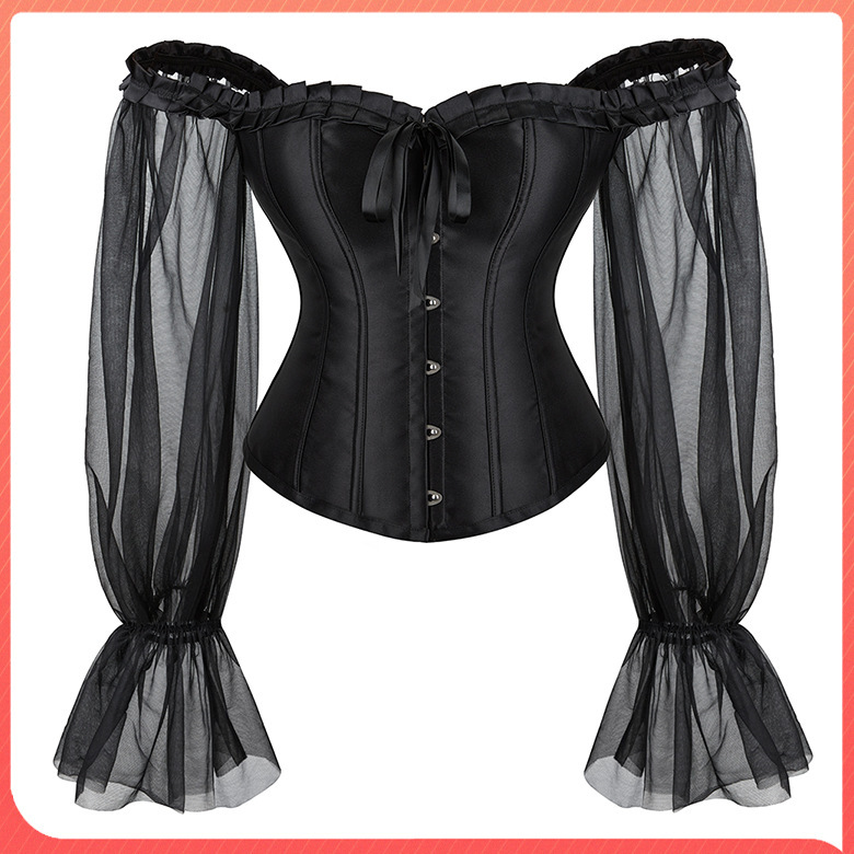 European Traditional Court Corset Off-Shoulder Fishbone Bustier Thin Shapewear Corset Top