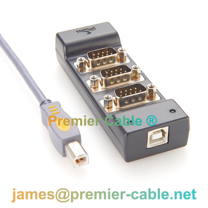 Usb2.0 Type-B to 4-Port Rs232 Rs485 Rs422 Serial Port Converter Hub Industrial Grade