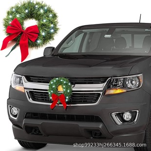 Cross-Border Car Christmas Wreath Decoration Truck Suv Car Christmas Decoration Holiday Car Decoration Supplies