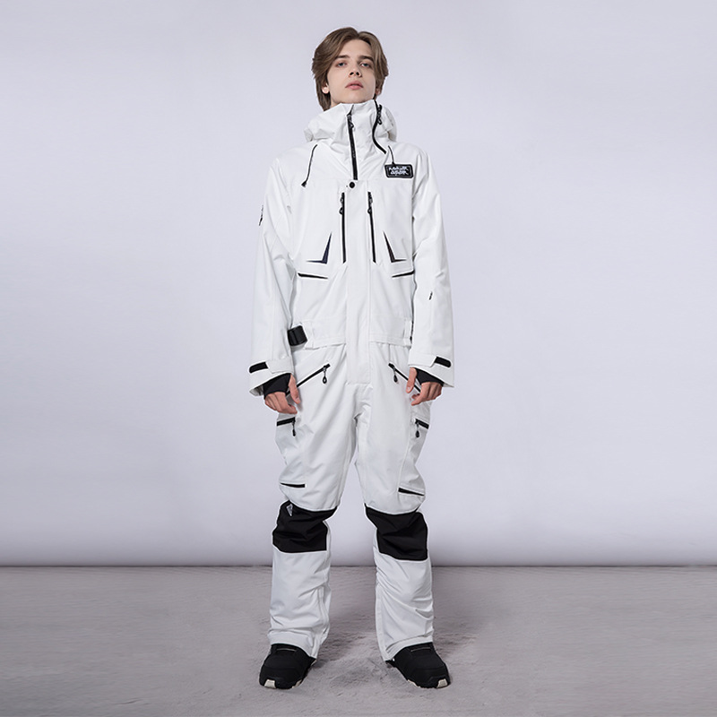 New High-End One-Piece Ski Suit for Women, Winter Outdoor Men's Snowboard and Double-Board Waterproof Thickened Warm Snow Suit