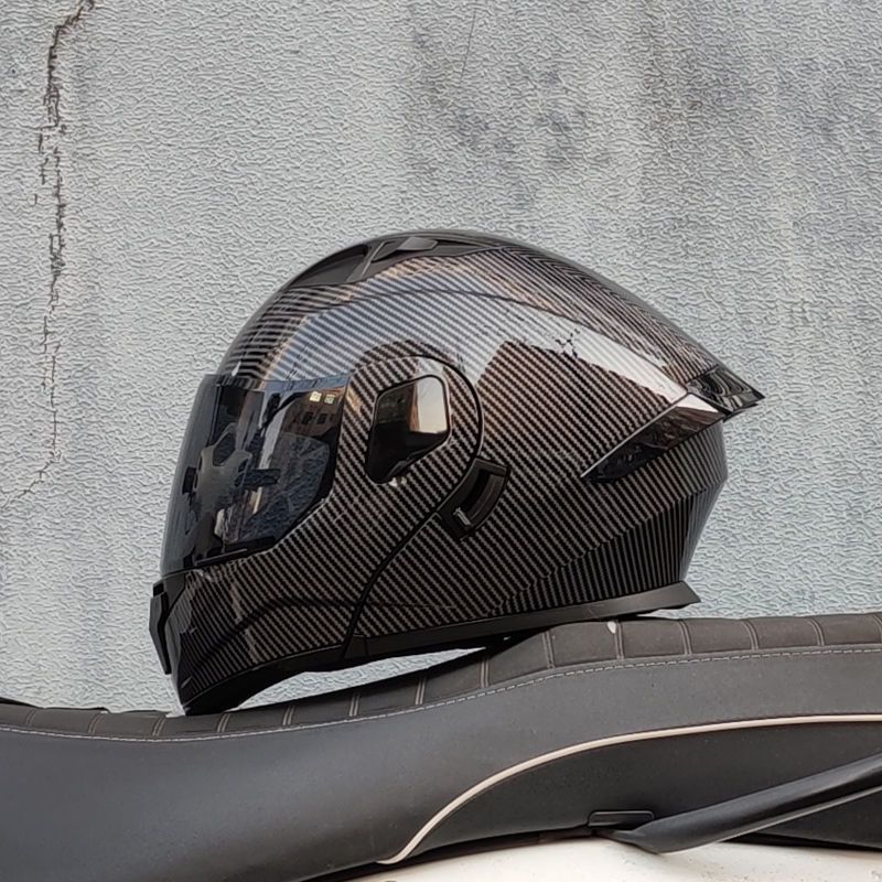 Motocicleta con doble espejo, casco para hombres y mujeres, casco para motocicletas, cuatro estaciones, cola de locomotora, casco Bluetooth, nuevo estándar nacional