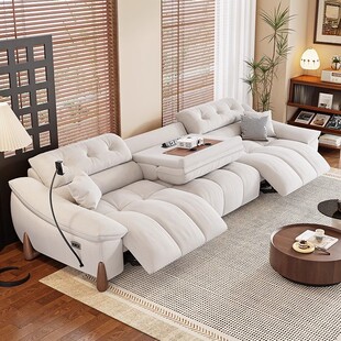 Zero Wall Cat Scratch Cloth Straight Row Functional Sofa Living Room Modern Cream Style Simple Household Fabric Electric Sofa