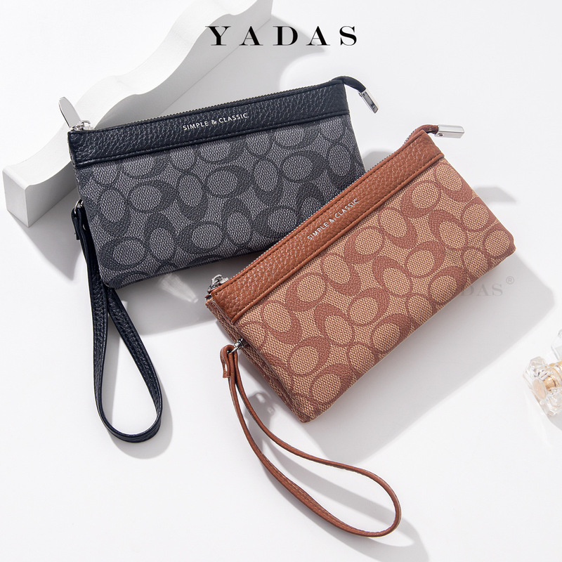 YADAS wallet wholesale ladies foreign trade new classic oval printing old pattern zipper wrist bag atmospheric pu YADAS wallet wholesale ladies foreign trade new classic oval printing old pattern zipper wrist bag atmospheric pu