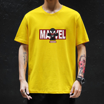 summer T-shirts Short sleeved t-shirts fashion leisure time men's wear Socket Thin section Teenagers printing Short sleeved Base coat