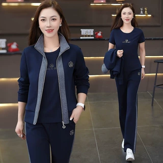 基础款运动三件套女春秋百搭宽松小个子健身跑步日常休闲女士三件