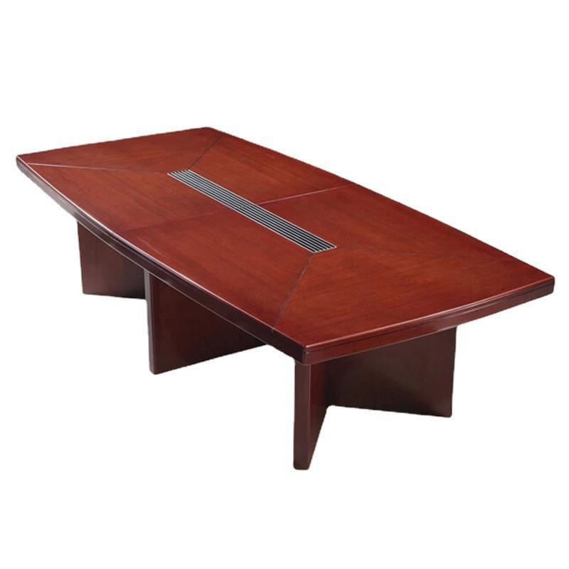 Mesa de reuniones simple china pintura rectangular madera maciza mesa de negociación de recepción de negocios sala de reuniones de oficina combinación de mesa y silla