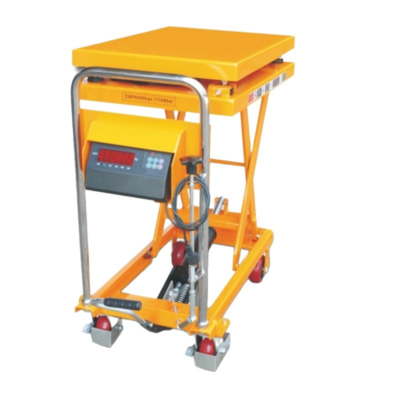 Escala electrónica de elevación manual de la plataforma de elevación del coche hidráulico de pesaje de elevación del coche móvil plataforma de empuje de la mano del coche