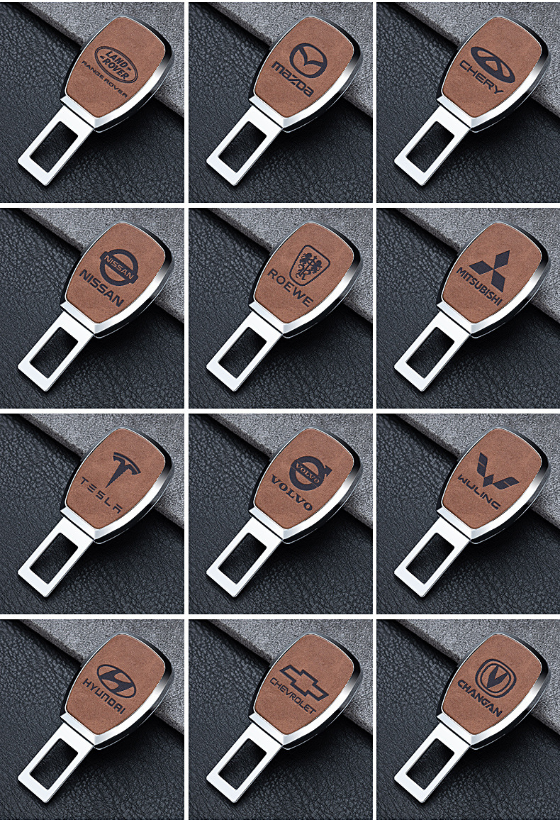 Car safety plug with bayonet with extender fixed cartoon connector car interior decoration high-end alloy jewelry