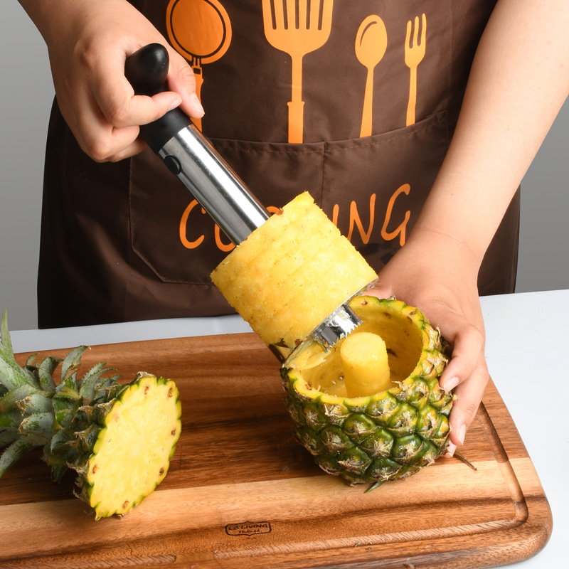 Pineapple cutter peeler fruit core separation coring stainless steel rotary pineapple peeler fruit tool