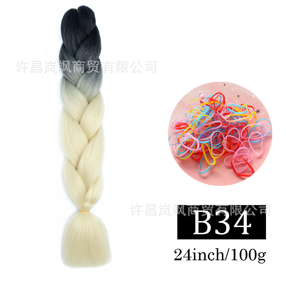 Peluca de trenza grande africana, color, trenza sucia, cuerda para el cabello, degradado, fibra química, trenza grande, reggae, hip-hop, trenza sucia, trenza