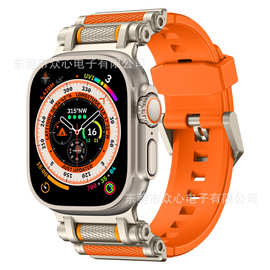 适用苹果Apple Watch表带iwatch ultra10代硅胶表带钢命运齿轮