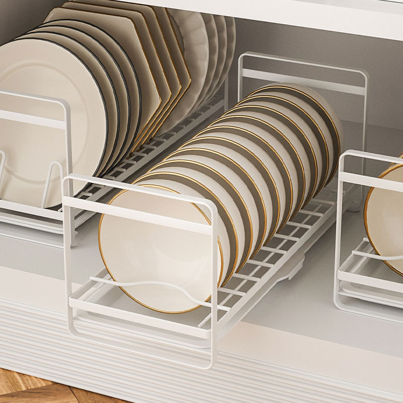 Double-layer Bowl And Plate Storage Dish Cabinet Bowl Rack Small Cabinet Built-in Rack Kitchen Sink Drain Basket Drying Bowl Rack