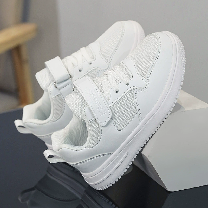 Детские белые кроссовки для мальчиков, летние спортивные кроссовки, белая дышащая обувь, для подростков