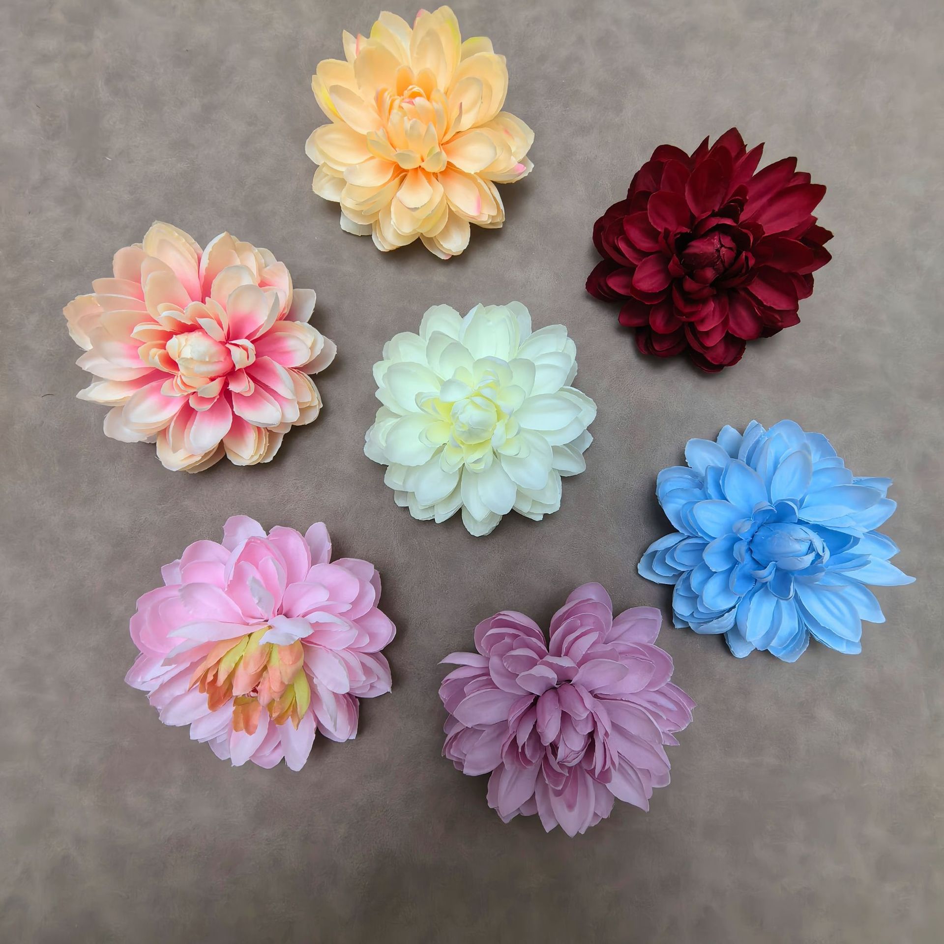 多层大丽花汉服发饰仿真花发卡簪花头饰花朵花环花墙装饰diy材料