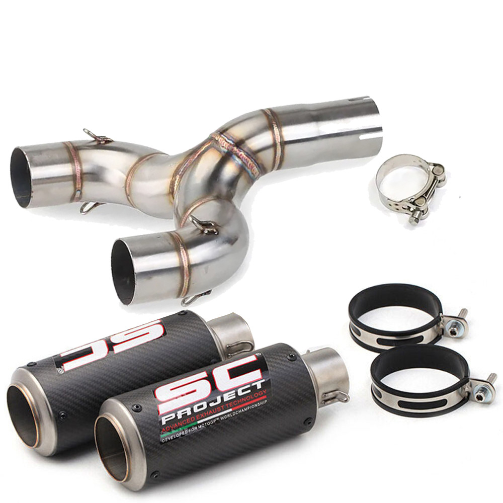 Motorcycle modified exhaust pipe fried street double exhaust Benali Huanglong 600/TNT600/BJ600 lossless