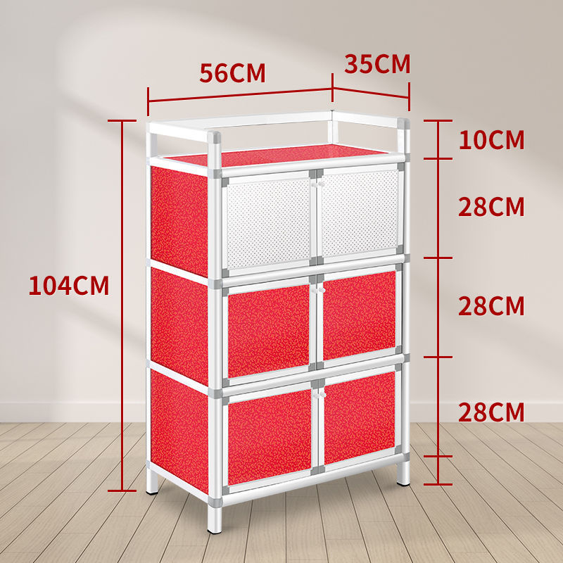 armario de comedor de aleación de aluminio simple armario de cubierta pequeño armario de alquiler armario de almacenamiento armario de cocina doméstico armario de almacenamiento multicapa
